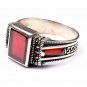 Handmade Mans Zircon Red Gemstone Ring