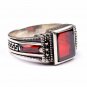 Handmade Mans Zircon Red Gemstone Ring