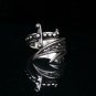 Handmade Mans Sword Black Zircon Gemstone Ring, Mans 925 Silver Ring