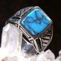 Handmade turqoiuse stone ring, Man turquoise ring