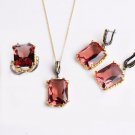 Rectangle Zultanite Jewelry Set, Rose shaped Woman Silver