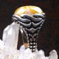 Handmade Mans 925 Silver Yellow Agate Ring