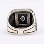 Mans 925 Silver Black Agate Ring, Handmade Square Cut Agate 925 Silver Ring