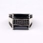 Handmade Mans Zircon Black Gemstone Ring