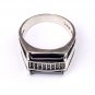 Handmade Mans Zircon Black Gemstone Ring