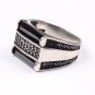 Handmade Mans Zircon Black Gemstone Ring