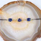 Tanzanite Silver Bracelet for Women, Art Deco Silver Wristband, Blue Tanzanite