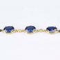 Tanzanite Silver Bracelet for Women, Art Deco Silver Wristband, Blue Tanzanite