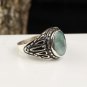 Men&acirc;��s Root Emerald Silver Ring, Emerald Stone Men's Ring, 925 Sterling Silver Ri