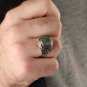 Men&acirc;��s Root Emerald Silver Ring, Emerald Stone Men's Ring, 925 Sterling Silver Ri