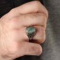 Men’s Root Emerald Silver Ring, Emerald Stone Men's Ring, 925 Sterling Silver Ri