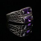 Handmade Mans Zircon Purple Gemstone Ring, Mans 925 Silver Ring