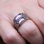 Handmade Mans Zircon Purple Gemstone Ring, Mans 925 Silver Ring