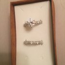 Size 7 18k white gold plated wedding engagement rings