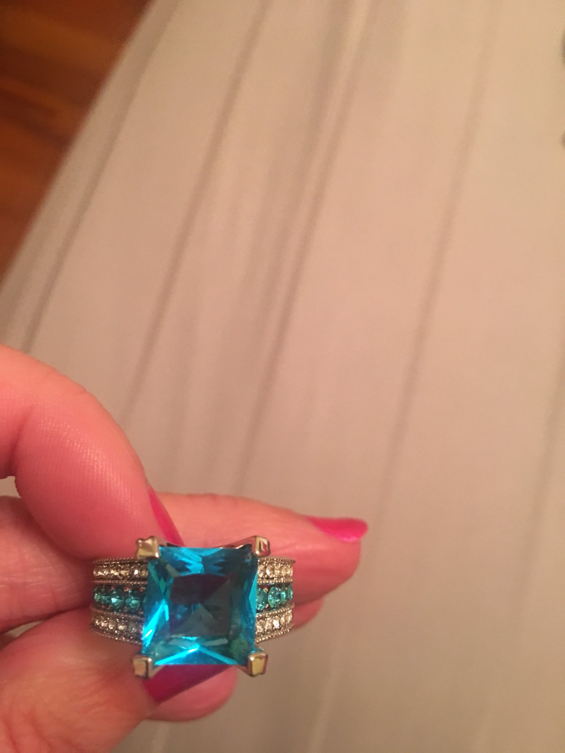 Size 7 blue engagement ring