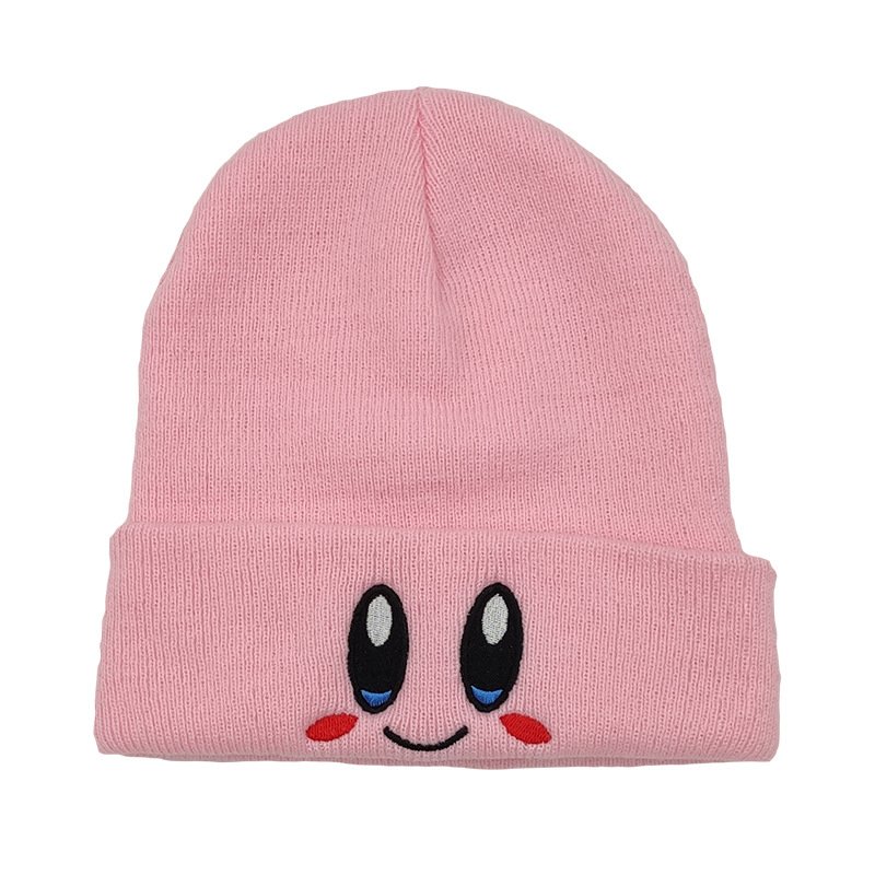Kirby Beanies Hat Lovely face Embroidery Winter Knitted Hat Bonnet Cap ...
