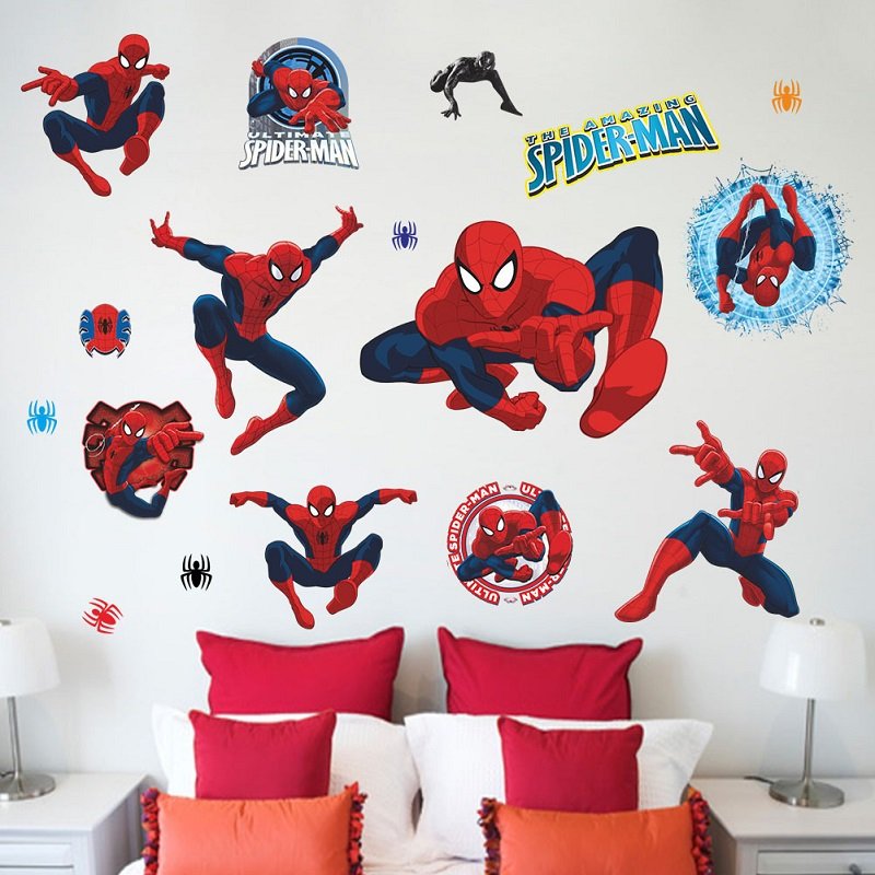 Spiderman Sticker Pack for Kids Room Wall Decor Ultimate Spider-man
