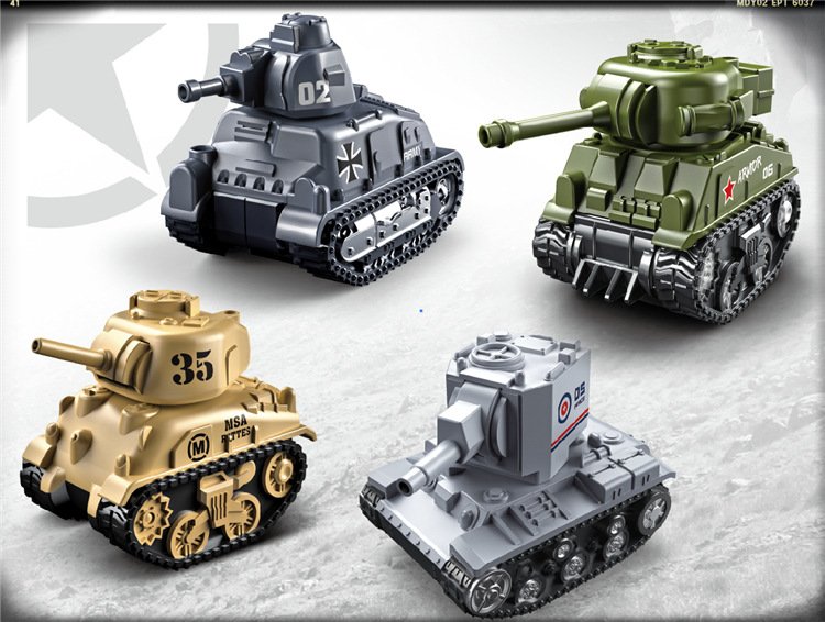 4 Pull Back Military Vehicles Tank Toys for Boys Small Tanks Military Toy Army Car Gift