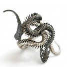 Snake Rings for Men Women Black Adjustable Snake Ring Jewelry Silver Vintage Punk Ring