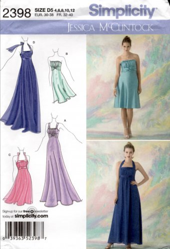 Simplicity S2398 Misses' Special Occasion Dresses in Two Lengths