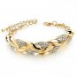 Women Exquisite Rhinestone Crystal Gold Bracelet Adjustable Bangle Cuff Jewelry