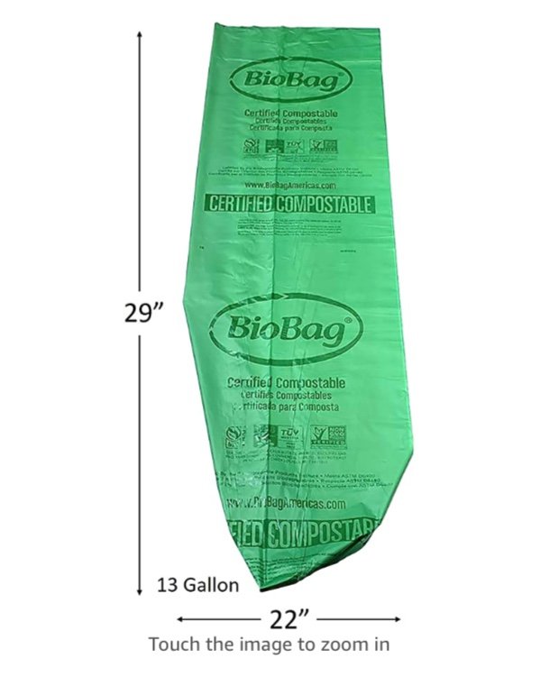 BioBag Compostable Table Kitchen Food Scrap Bags, 13 Gallon, 48 Count