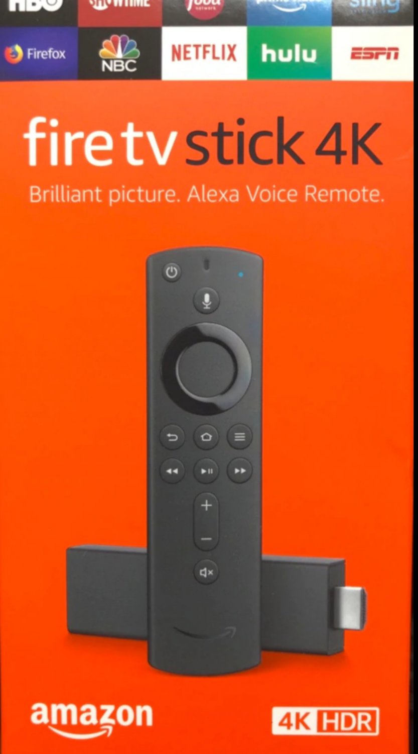 Amazon Fire TV Stick 4k With Alexa voice remote control buttons.