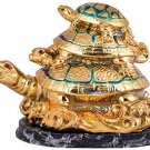 Feng Shui Triple Tortoise Family Vastu 3 Turtle Family for Good Luck, Wealth, Longevity