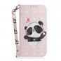 Pale Pink Panda Heart PU Leather Mobile Phone Wallet Case For Samsung