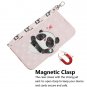 Pale Pink Panda Heart PU Leather Mobile Phone Wallet Case For Huawei