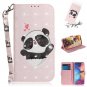 Pale Pink Panda Heart PU Leather Mobile Phone Wallet Case For Xiaomi