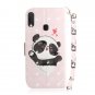 Pale Pink Panda Heart PU Leather Mobile Phone Wallet Case For Asus
