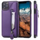 Zip Pu Leather Mobile Phone Wallet Case Cover For iPhone