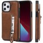 Zip Pu Leather Mobile Phone Wallet Case Cover For iPhone