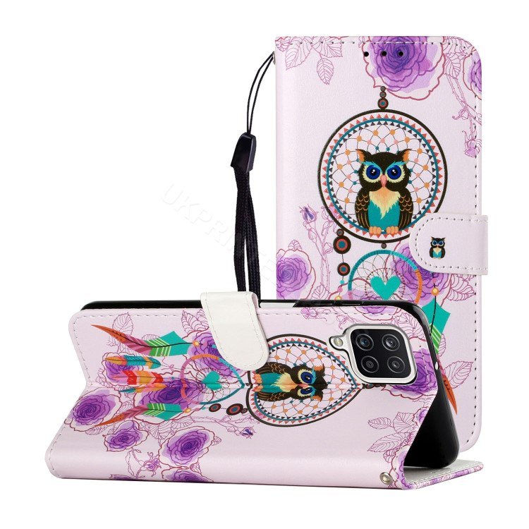 Owl Dreamcatcher Purple PU Leather Mobile Phone Flip Wallet Case