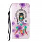 Owl Dreamcatcher Purple PU Leather Mobile Phone Flip Wallet Case