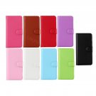 Plain Litchi PU Leather Flip Mobile Phone Card Wallet Case For iPhone
