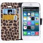 Leopard Animal Print PU Leather Flip Mobile Phone Wallet Case For iPhone