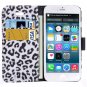 Leopard Animal Print PU Leather Flip Mobile Phone Wallet Case For iPhone
