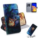 Night Owl Oil Painting Flip PU Leather Mobile Wallet Case For Samsung