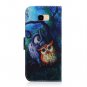 Night Owl Oil Painting Flip PU Leather Mobile Wallet Case For LG