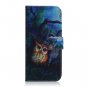 Night Owl Oil Painting Flip PU Leather Mobile Wallet Case For Sony