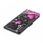Pink Heart Butterfly Flip PU Leather Mobile Wallet Case For Huawei