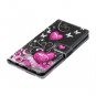 Pink Heart Butterfly Flip PU Leather Mobile Wallet Case For LG