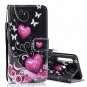Pink Heart Butterfly Flip PU Leather Mobile Wallet Case For OnePlus
