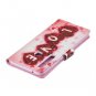 Red Love Heart Flip PU Leather Mobile Wallet Phone Case For Samsung