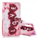 Red Love Heart Flip PU Leather Mobile Wallet Phone Case For OnePlus