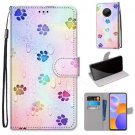 Colourful Paw Print Flip PU Leather Wallet Phone Case For Nokia