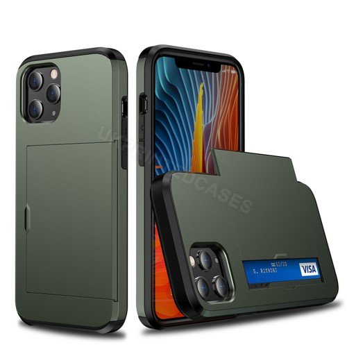 Shockproof Armour Card Slot Hard Phone Case For iPhone