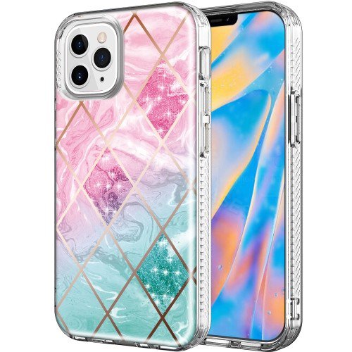 Electroplated Diagonal Marble Hard Mobile Phone Case